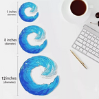 Ocean Wave Fused Blue Sculpture